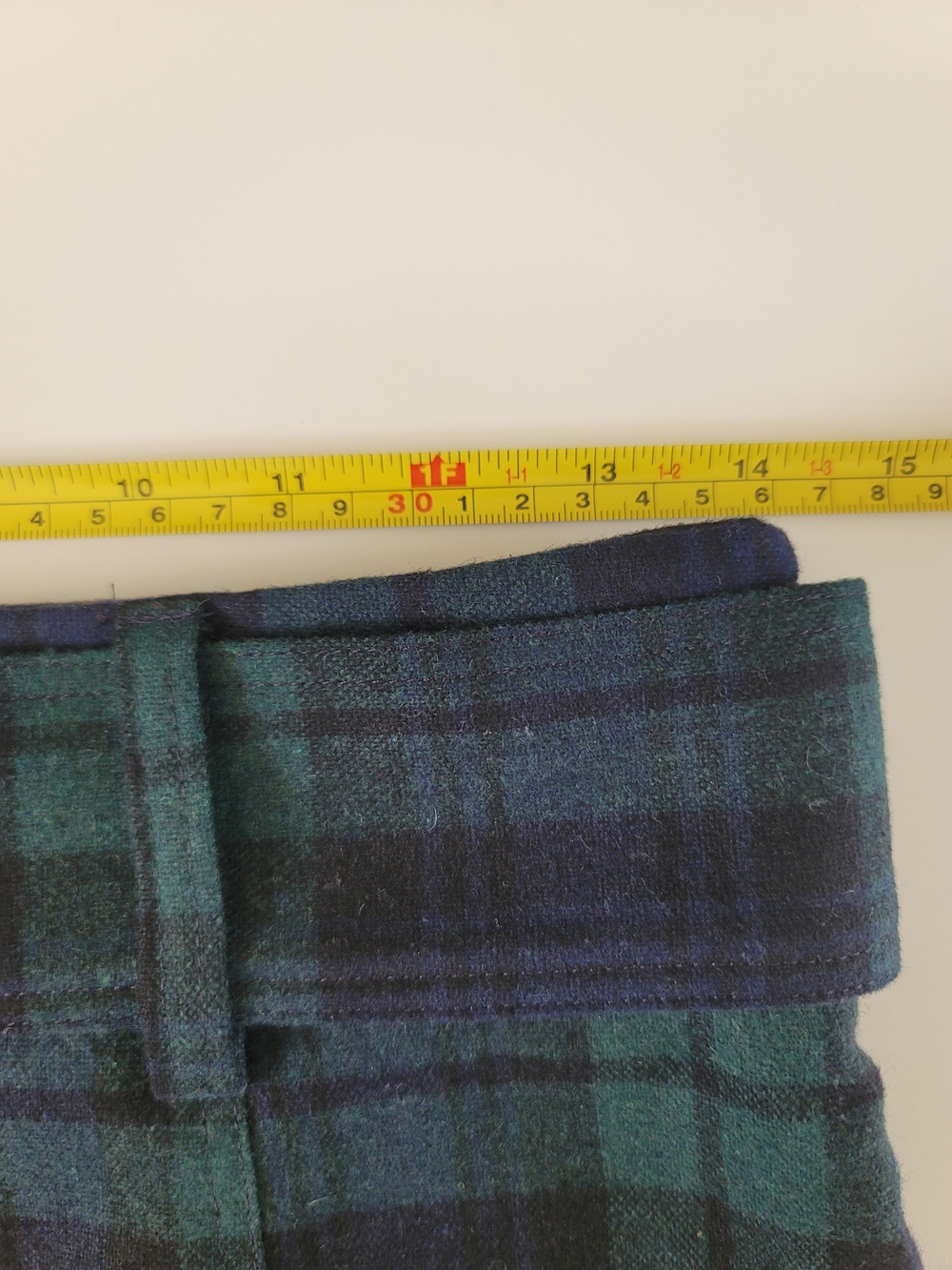 Sezane Gillie Navy Blue and Green Plaid Wool Blend Mini Skirt, 36/4 - Picture 6 of 11